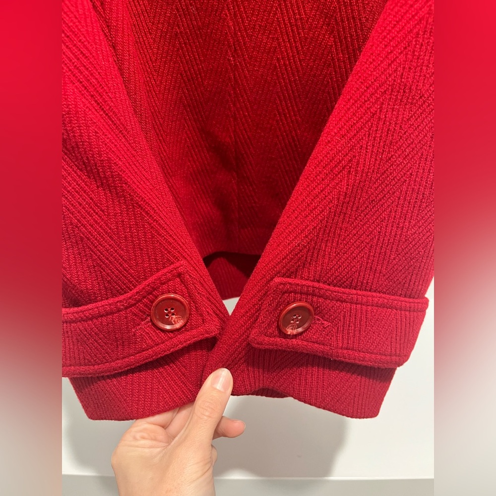 Talbots Mockneck Red Toggle Jacket Patch Pocket W… - image 6